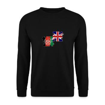 Afghanistan Royaume-Uni Vintage Flag Britannique Afghan - Sweat-shirt Unisexe - noir - Devant - Alina (178cm) & Michal (187cm)