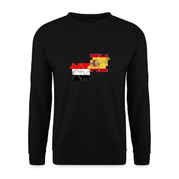 Yémen Espagne Vintage Drapeau Espagnol Yéménite - Sweat-shirt Unisexe - noir - Devant - Alina (178cm) & Michal (187cm)