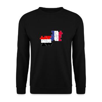 Jemen Frankreich Flagge Französisch Jemenit - Unisex Pullover - Schwarz - Vorne - Alina (178cm) & Michal (187cm)