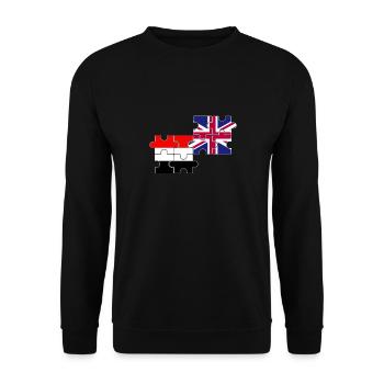Jemen UK Flagge Britisch Jemenitisch - Unisex Pullover - Schwarz - Vorne - Alina (178cm) & Michal (187cm)