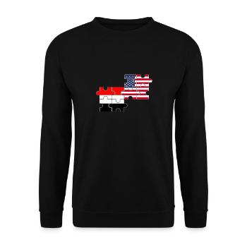 Jemen USA Flagge Amerikanisch Jemenitisch - Unisex Pullover - Schwarz - Vorne - Alina (178cm) & Michal (187cm)