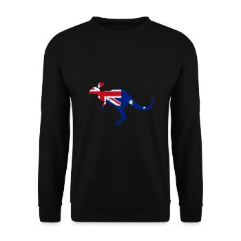 Australische Känguru-Flagge - Australia Pride - Unisex Pullover - Schwarz - Vorne - Alina (178cm) & Michal (187cm)