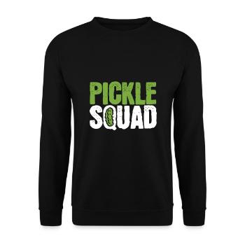 Cornichon Concombre Vegan Squad Green Grocer - Sweat-shirt Unisexe - noir - Devant - Alina (178cm) & Michal (187cm)