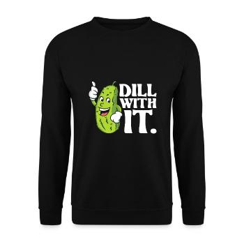 Dill dazu - Gurkenliebhaber Gurkengemüse - Unisex Pullover - Schwarz - Vorne - Alina (178cm) & Michal (187cm)