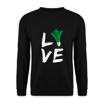 Vegan Vegetarian, Love Green Onions Gardeners - Unisex Sweatshirt - black - Front - Alina (178cm) & Michal (187cm)