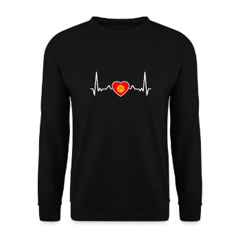 Kirghizistan battement de cœur Drapeau kirghize Kirghize - Sweat-shirt Unisexe - noir - Devant - Alina (178cm) & Michal (187cm)