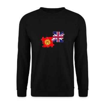 Kirghizistan Royaume-Uni Vintage Drapeau Kirghize britannique - Sweat-shirt Unisexe - noir - Devant - Alina (178cm) & Michal (187cm)