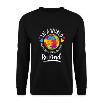 Sensibilisation à l’autisme, soutien à l’amour - Sweat-shirt Unisexe - noir - Devant - Alina (178cm) & Michal (187cm)