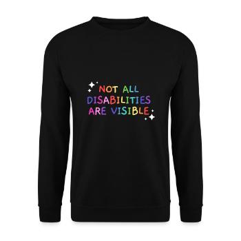 Nicht alle Behinderungen sind sichtbar behindert - Unisex Pullover - Schwarz - Vorne - Alina (178cm) & Michal (187cm)