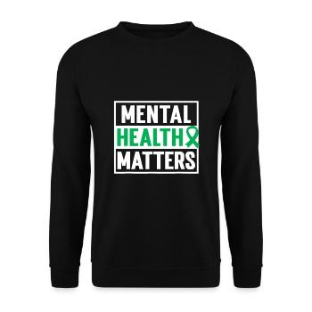 Psychische Gesundheit ist wichtig | Bewusstsein für psychische Gesundheit - Unisex Pullover - Schwarz - Vorne - Alina (178cm) & Michal (187cm)