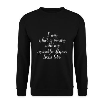 Unsichtbares Krankheitsbewusstsein, chronische Behinderung - Unisex Pullover - Schwarz - Vorne - Alina (178cm) & Michal (187cm)