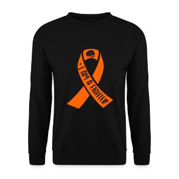 Sclérose en plaques Je suis un combattant Ruban orange - Sweat-shirt Unisexe - noir - Devant - Alina (178cm) & Michal (187cm)