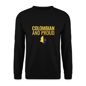 Colombian And Proud Map Colombia Flag - Unisex Sweatshirt - black - Front - Alina (178cm) & Michal (187cm)