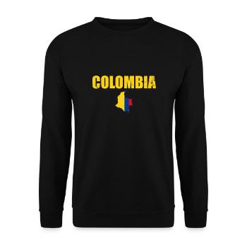 Colombia Vintage Karte Kolumbien Flagge - Unisex Pullover - Schwarz - Vorne - Alina (178cm) & Michal (187cm)