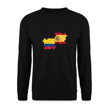 Colombia Spain Flag Spanish Colombian - Unisex Sweatshirt - black - Front - Alina (178cm) & Michal (187cm)