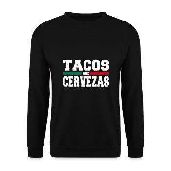 Tacos and Cervezas Funny Mexico Cinco de Mayo - Unisex Sweatshirt - black - Front - Alina (178cm) & Michal (187cm)