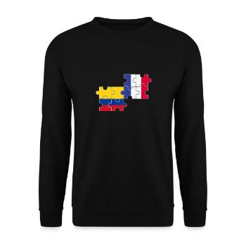 Colombie France Drapeau Colombiens - Sweat-shirt Unisexe - noir - Devant - Alina (178cm) & Michal (187cm)