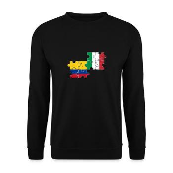 Colombie Italie Vintage Flag Italien - Sweat-shirt Unisexe - noir - Devant - Alina (178cm) & Michal (187cm)