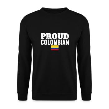 Proud Colombian Vintage Colombia Flag - Unisex Sweatshirt - black - Front - Alina (178cm) & Michal (187cm)