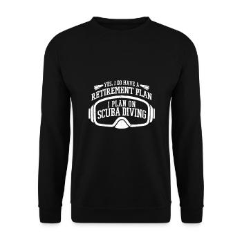 Herren Tauchen Ruhestandsplan Lustig im Ruhestand - Unisex Pullover - Schwarz - Vorne - Alina (178cm) & Michal (187cm)