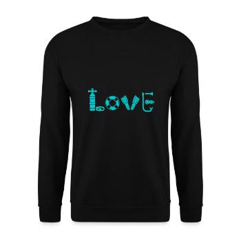 I love Scuba Diving Ocean Freediving Sea Apnea - Unisex Sweatshirt - black - Front - Alina (178cm) & Michal (187cm)