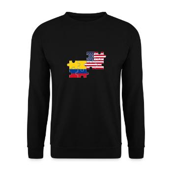 Kolumbien USA Flagge Amerikanisch Kolumbianisch - Unisex Pullover - Schwarz - Vorne - Alina (178cm) & Michal (187cm)