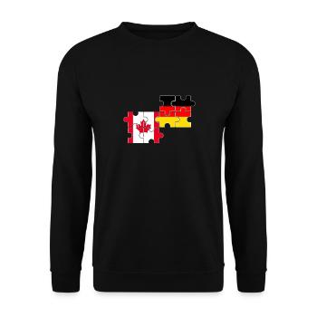 Kanada Deutschland Herzschlag Flagge Kanadier - Unisex Pullover - Schwarz - Vorne - Alina (178cm) & Michal (187cm)