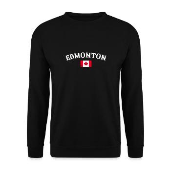 Edmonton Vintage Canada Drapeau canadien Canadien - Sweat-shirt Unisexe - noir - Devant - Alina (178cm) & Michal (187cm)