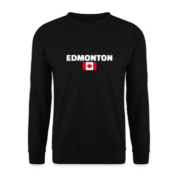 Edmonton Vintage Canada Drapeau canadien Canadien - Sweat-shirt Unisexe - noir - Devant - Alina (178cm) & Michal (187cm)