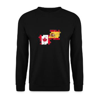 Canada Espagne Vintage Flag Espagnol Canadien - Sweat-shirt Unisexe - noir - Devant - Alina (178cm) & Michal (187cm)