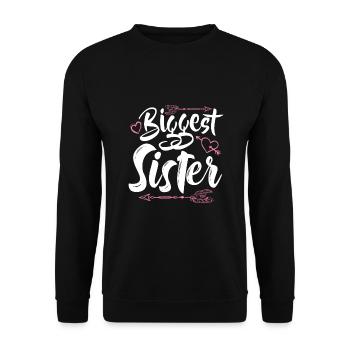 Biggest Sister Funny Matching Sibling Daughters - Unisex Sweatshirt - black - Front - Alina (178cm) & Michal (187cm)