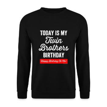 Zwillingsbruder Geschenk Zwillinge Geburtstag Lustiger Zwilling - Unisex Pullover - Schwarz - Vorne - Alina (178cm) & Michal (187cm)