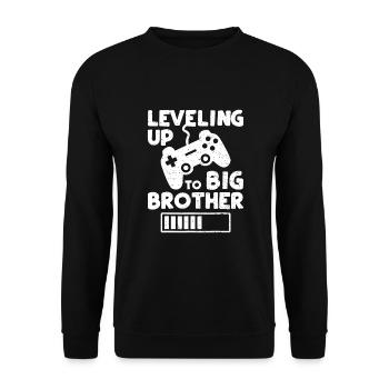 Auf dem Weg zum großen Bruder - Geschwister - Unisex Pullover - Schwarz - Vorne - Alina (178cm) & Michal (187cm)