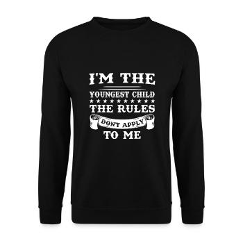 I'm the youngest child Siblings youngest middle - Unisex Sweatshirt - black - Front - Alina (178cm) & Michal (187cm)