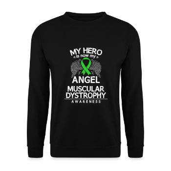 Duchenne Muscular Dystrophy Survivor MD Awareness - Unisex Sweatshirt - black - Front - Alina (178cm) & Michal (187cm)