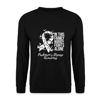 Family Support Parkinsons Disease Awareness - Unisex Sweatshirt - black - Front - Alina (178cm) & Michal (187cm)