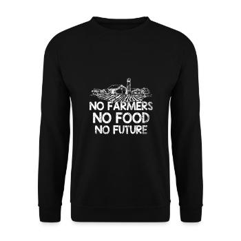 No Farmers No Food No Future Farmer - Unisex Sweatshirt - black - Front - Alina (178cm) & Michal (187cm)