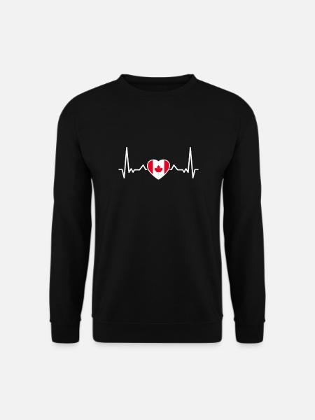 Canada Heartbeat Drapeau canadien Canadien - Sweat-shirt Unisexe - noir
