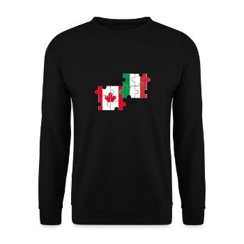 Canada-Italie Drapeau Italo-Canadien - Sweat-shirt Unisexe - noir - Devant - Alina (178cm) & Michal (187cm)