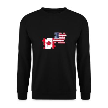 Kanada USA Flagge Amerikanisch Kanadisch - Unisex Pullover - Schwarz - Vorne - Alina (178cm) & Michal (187cm)