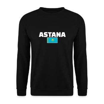 Astana Kasachstan Kasachische Flagge Kasache - Unisex Pullover - Schwarz - Vorne - Alina (178cm) & Michal (187cm)
