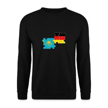 Kazakhstan Germany Flag German Kazakh - Unisex Sweatshirt - black - Front - Alina (178cm) & Michal (187cm)