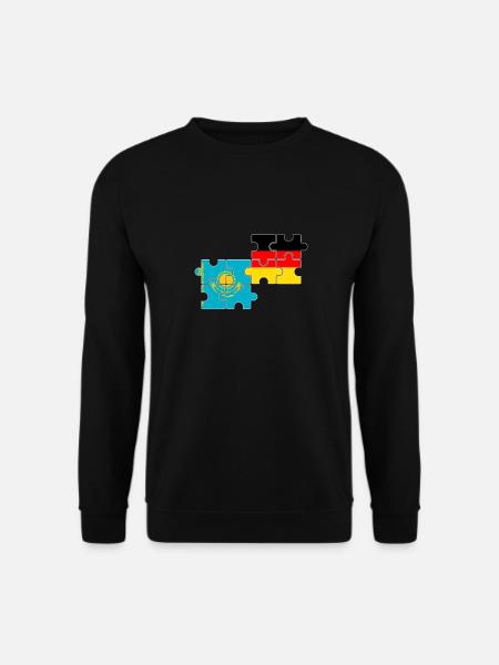 Kazakhstan Germany Flag German Kazakh - Unisex Sweatshirt - black