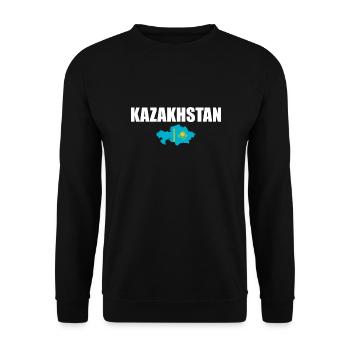 Kazakhstan Map Kazakhstan Kazakh flag - Unisex Sweatshirt - black - Front - Alina (178cm) & Michal (187cm)