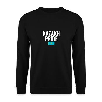 Kazakh Pride Kazakhstan Vintage Kazakh Flag - Unisex Sweatshirt - black - Front - Alina (178cm) & Michal (187cm)