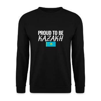 Proud To Be Kazakh Kazakhstan Kazakh Flag - Unisex Sweatshirt - black - Front - Alina (178cm) & Michal (187cm)
