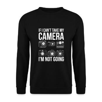Drôle de conception photographique de prise de vue avec mon appareil photo - Sweat-shirt Unisexe - noir - Devant - Alina (178cm) & Michal (187cm)