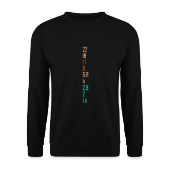 Photographer Gift for Photography Lover Aperture - Unisex Sweatshirt - black - Front - Alina (178cm) & Michal (187cm)