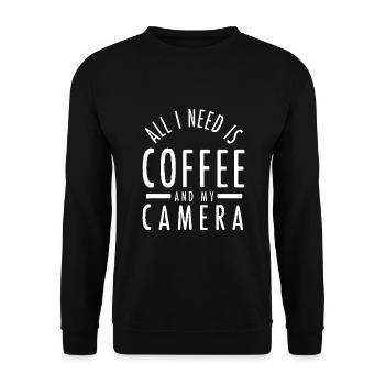 All I Need Is Coffee And My Camera Photography - Unisex Sweatshirt - black - Front - Alina (178cm) & Michal (187cm)