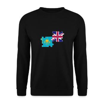 Kazakhstan UK Flag British Kazakh - Unisex Sweatshirt - black - Front - Alina (178cm) & Michal (187cm)